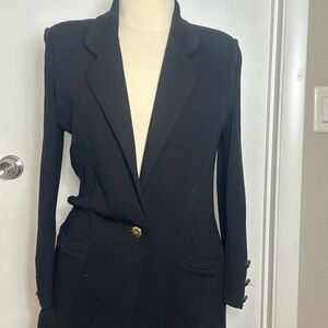 St. John Black Blazer with Gold Buttons